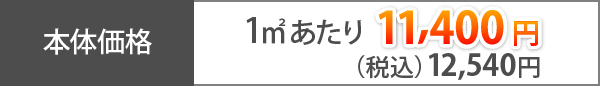 スーパーガルテクトフッ素の本体価格1㎡あたり11,400円（※税込12,540円）