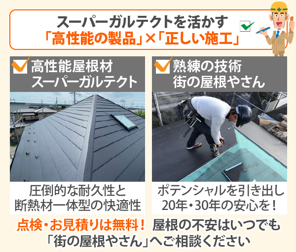 スーパーガルテクトを活かす「高性能の製品」×「正しい施工」